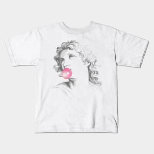 Vintage Ancient Goddess Sculpture with Chewing Gum Kids T-Shirt